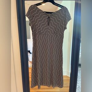 Ann Taylor grey and white dress